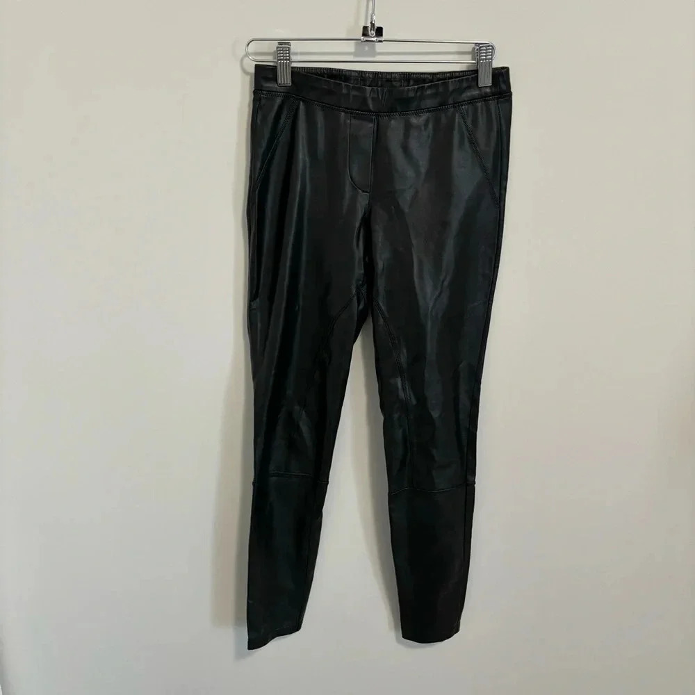 Aritzia Wilfred Free Rebelle Black Vegan Faux Leather  Pants Leggings XS - Picture 5 of 14